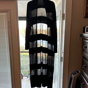 Lane Bryant Black Sheer Long Cardigan
